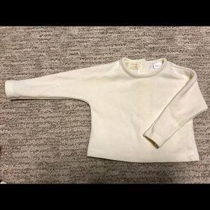 Zara mini gender neutral cream button up sweater